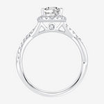 Modern Bride Signature Womens 1 3/4 CT. T.W. Lab Grown White Diamond 14K White Gold Pear Halo Engagement Ring