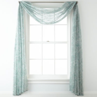 teal window scarf valance