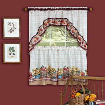 Farmers Market RodPocket Window Tier and Swag Valance Set JCPenney