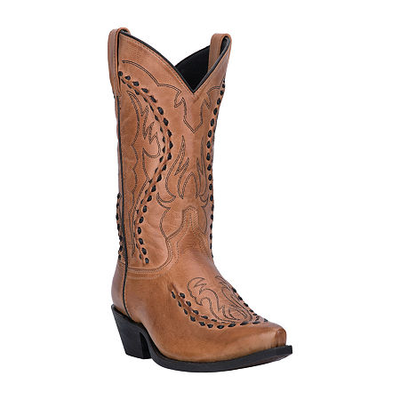 Laredo Mens Laramie Block Heel Cowboy Boots, 12 Medium, Brown
