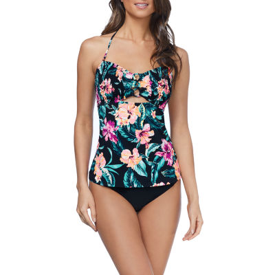 smocked tankini swimsuit top