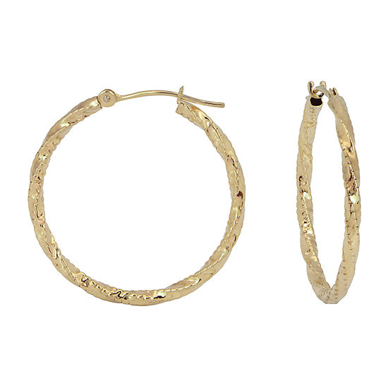 14K Gold Twisted Hoop Earrings - JCPenney