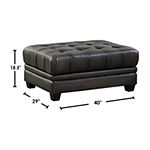 Bangor Leather Upholstery Collection Tufted Ottoman