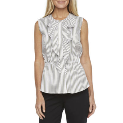 liz claiborne womens round neck sleeveless blouse