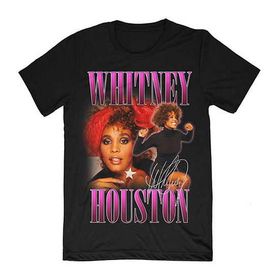 Whitney Houston Mens Crew Neck Short Sleeve Regular Fit Graphic T-Shirt