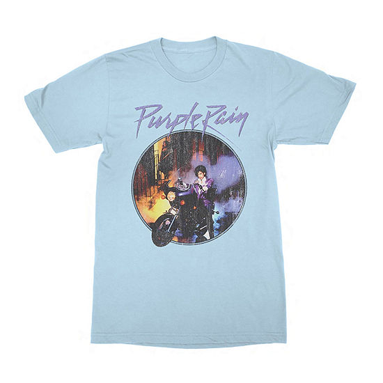 Prince Purple Rain Mens Crew Neck Short Sleeve Regular Fit Graphic T-Shirt