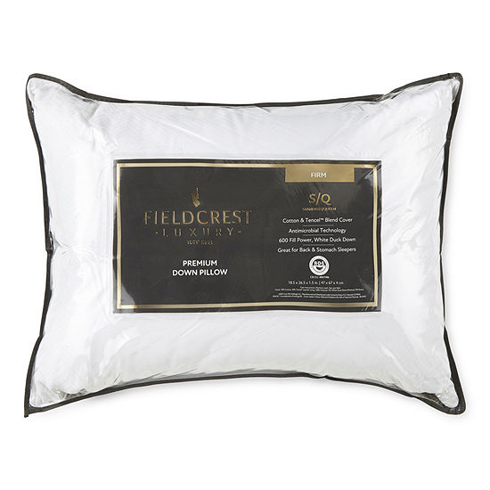 Fieldcrest Luxury Jacquard Firm Density Antimicrobial Down Pillow