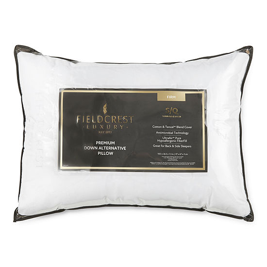 Fieldcrest Luxury Sateen Firm Density Antimicrobial Down Alternative Pillow