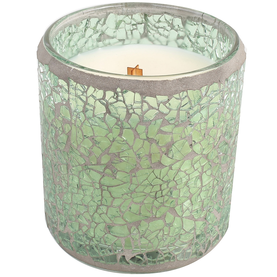 Woodwick Mosaic Jar Sugar Melon Candle, Green
