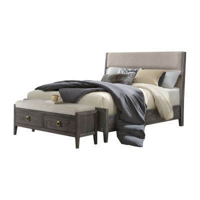 Essex Upholstered Low Panel Bed and Storage Bench
