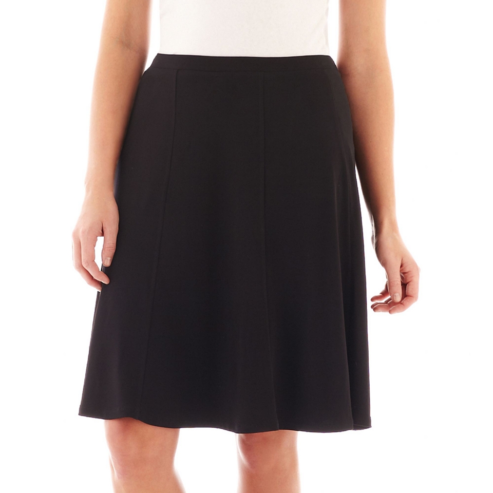 LIZ CLAIBORNE A Line Gored Skirt   Plus, Black