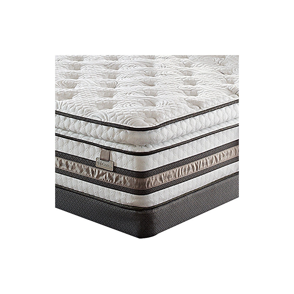 Serta iSeries Approval Super Pillow Top Plush Mattress plus Box Spring, White