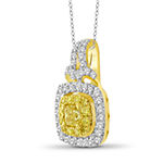 Womens 3/4 CT. T.W. Genuine Yellow Diamond 14K Gold Pendant Necklace