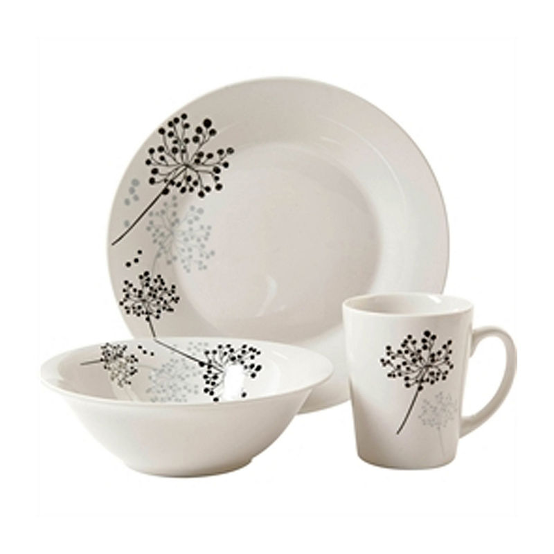Gibson Netherwood 12-Pc. Dinnerware Set, White