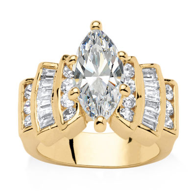 Womens 3 3/4 CT. T.W. White Cubic Zirconia 14K Gold Over Brass