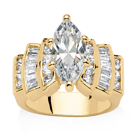 Womens 3 3/4 CT. T.W. White Cubic Zirconia 14K Gold Over Brass ...