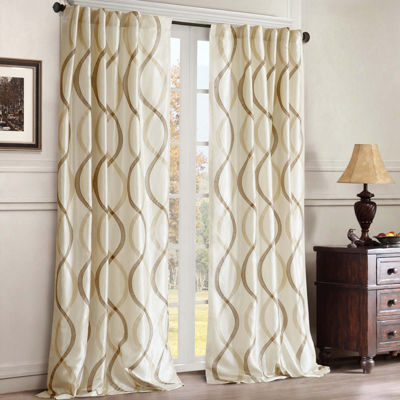 Madison Park Marcel Rod Pocket Back Tab Embroidered Taffeta