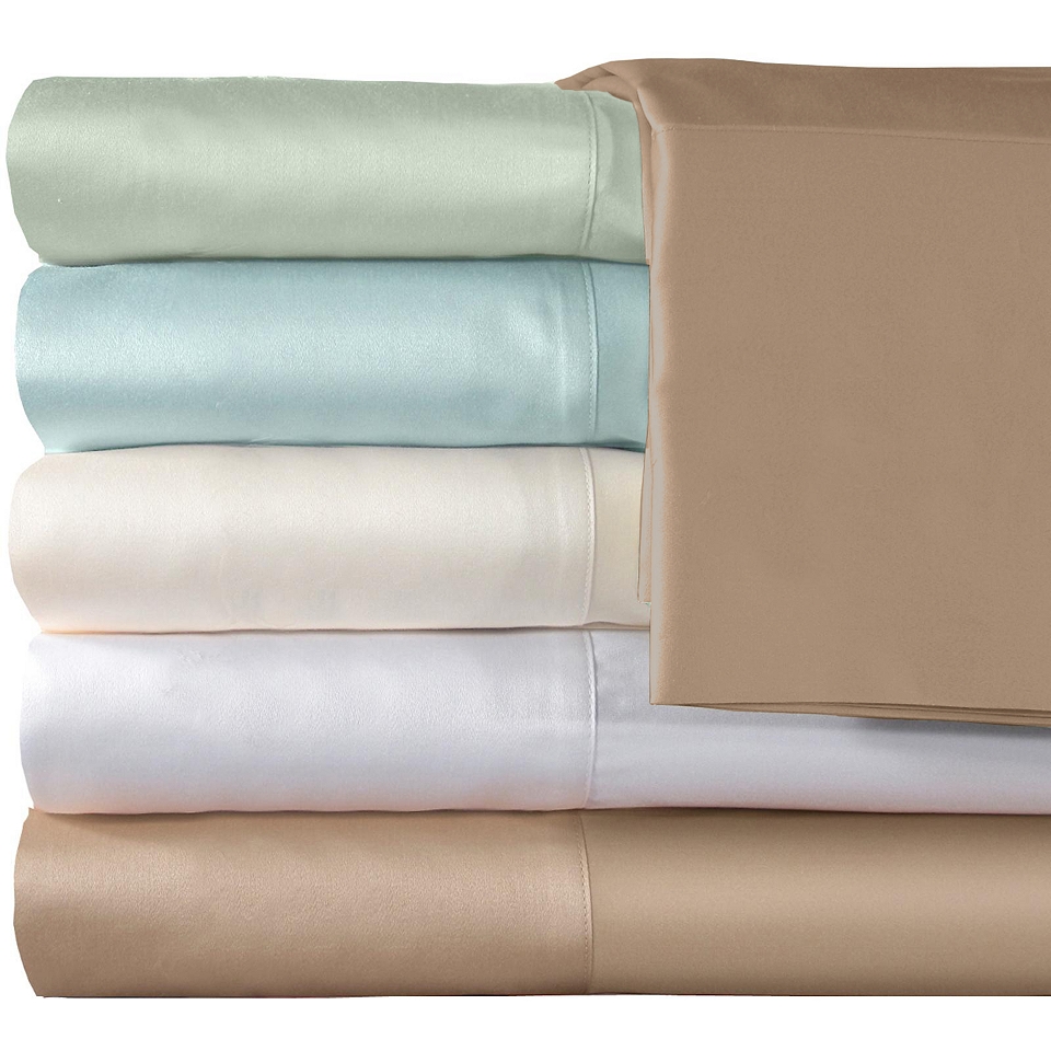 American Heritage 300tc Set of 2 Egyptian Cotton Sateen Solid Pillowcases, Taupe