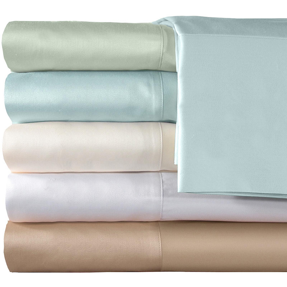 American Heritage 300tc Egyptian Cotton Sateen Solid Sheet Set, Blue