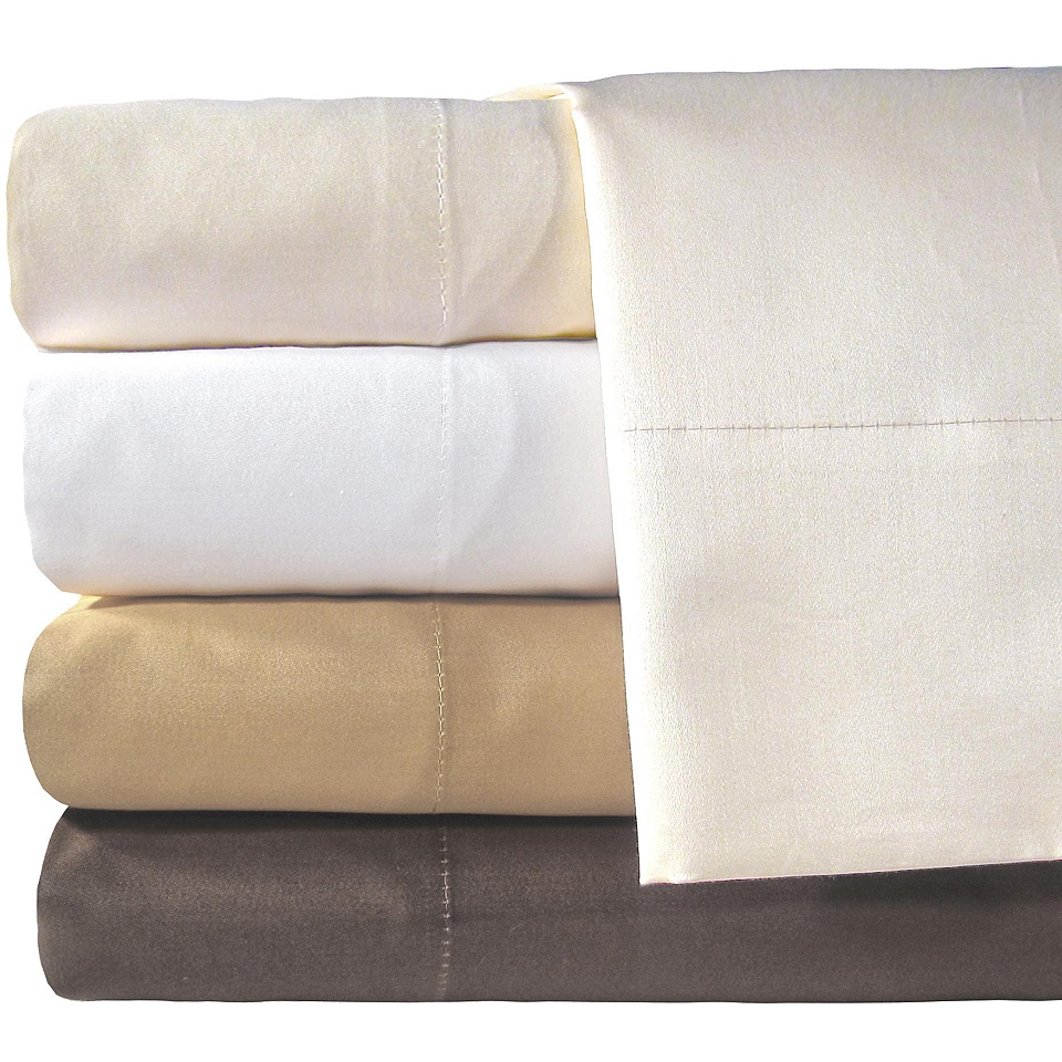 American Heritage 800tc Set of 2 Egyptian Cotton Sateen Solid Pillowcases, Ivory