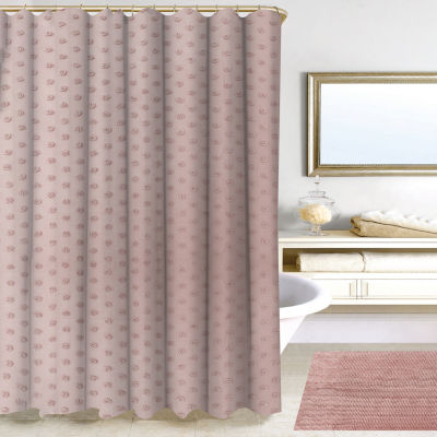 Homewear Pink Polka Dot Shower Curtain Set