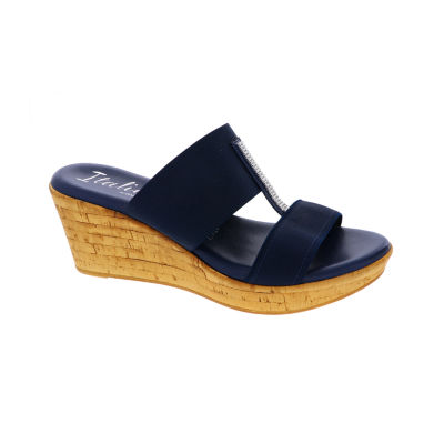 italian shoemakers black wedge sandals