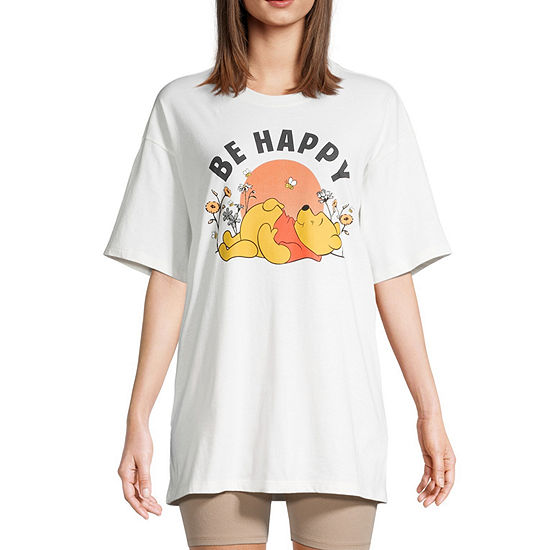Winnie The Pooh Juniors Womens Oversized Graphic T-Shirt