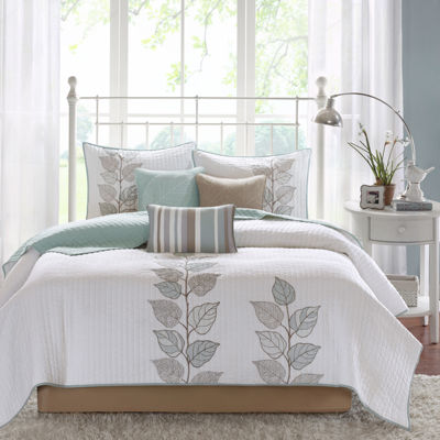 Madison Park Rochelle Embroidered Leaf 6 Pc Quilt Set Jcpenney