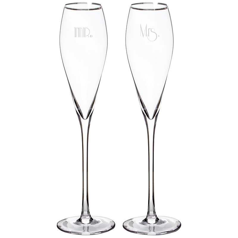 Cathys Concepts Cathy'S Concepts Mr. & Mrs. Gatsby Set Of 2 Rim Champagne Flutes