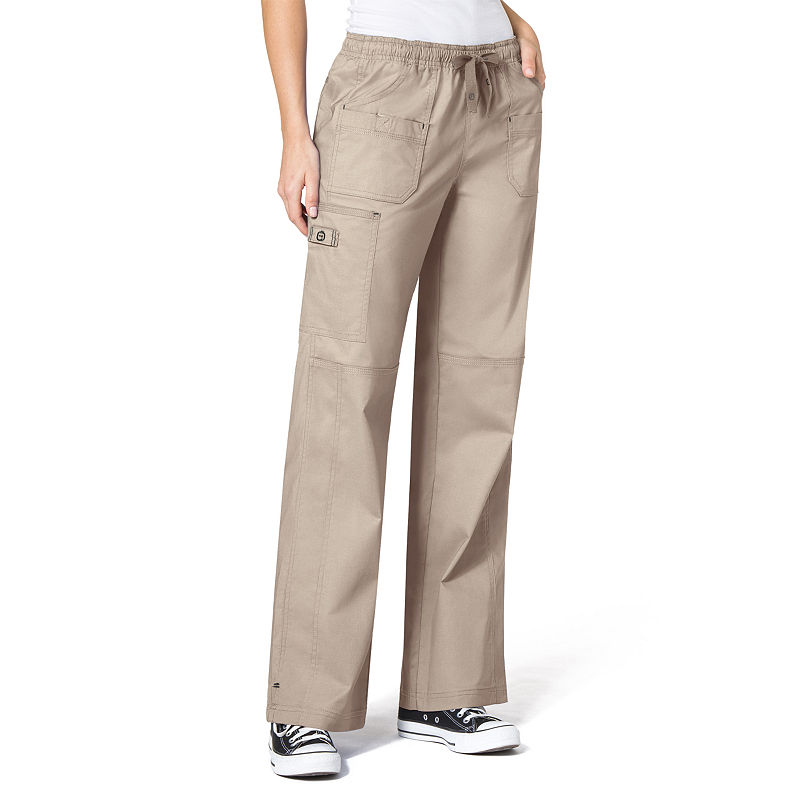 Wonder Wink Wonderwink Wonderflex 5108 Faith Multi-Pocket Cargo Pant, Womens, Size Large, Brown