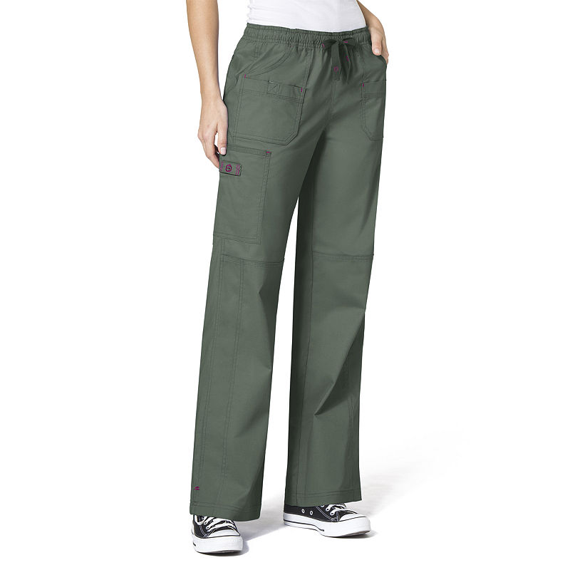 Wonder Wink Wonderwink Wonderflex 5108 Faith Multi-Pocket Cargo Pant - Petite, Womens, Size X-Small Short, Green