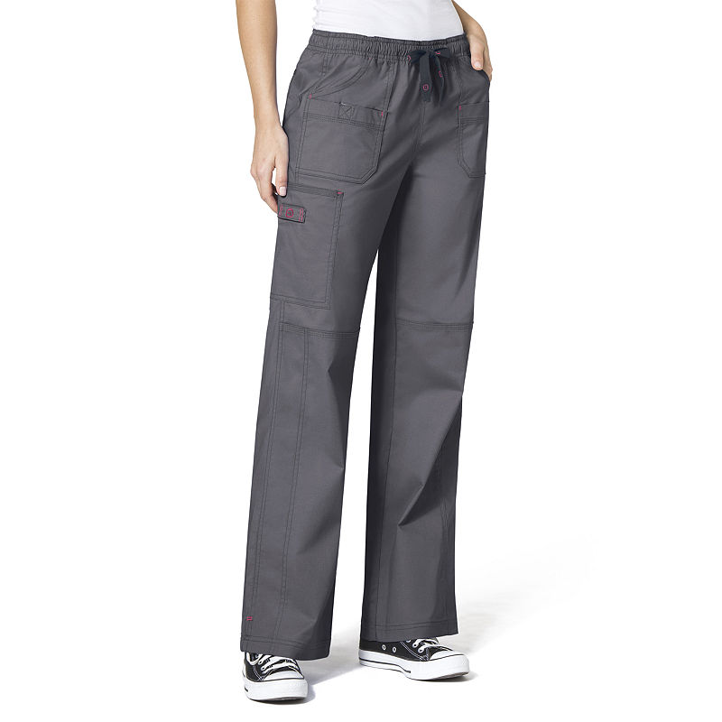 Wonder Wink Wonderwink Wonderflex 5108 Faith Multi-Pocket Cargo Pant - Petite, Womens, Size Small Short, Gray