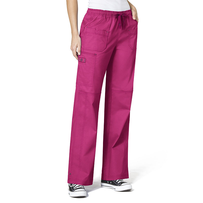 Wonder Wink Wonderwink Wonderflex 5108 Faith Multi-Pocket Cargo Pant - Petite, Womens, Size Xx-Large Short, Pink