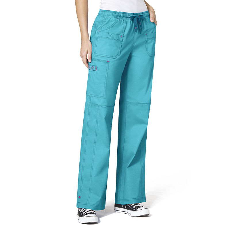 Wonder Wink Wonderwink Wonderflex 5108 Faith Multi-Pocket Cargo Pant - Tall & Tall Plus, Womens, Size 3X-Large Long, Blue