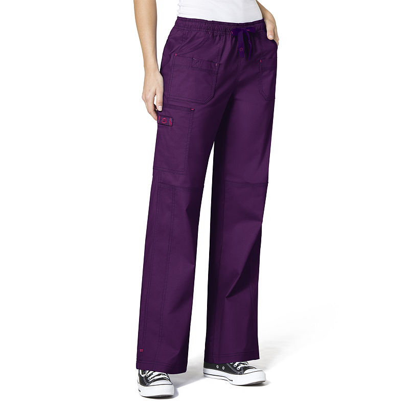 Wonder Wink Wonderwink Wonderflex 5108 Faith Multi-Pocket Cargo Pant - Tall & Tall Plus, Womens, Size 3X-Large Long, Purple