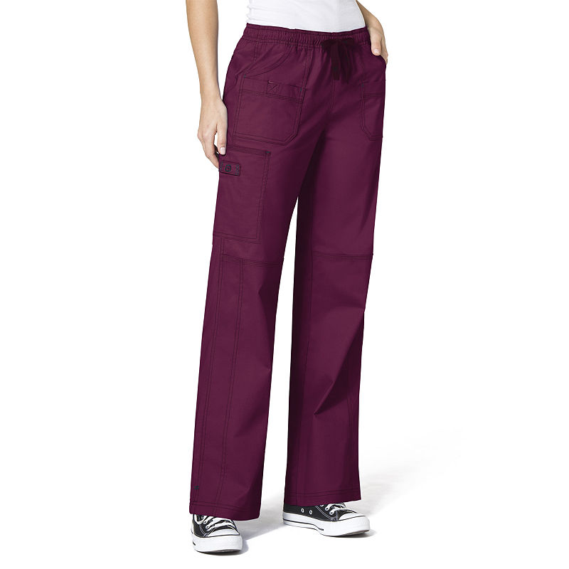 Wonder Wink Wonderwink Wonderflex 5108 Faith Multi-Pocket Cargo Pant - Tall & Tall Plus, Womens, Size 3X-Large Long, Red