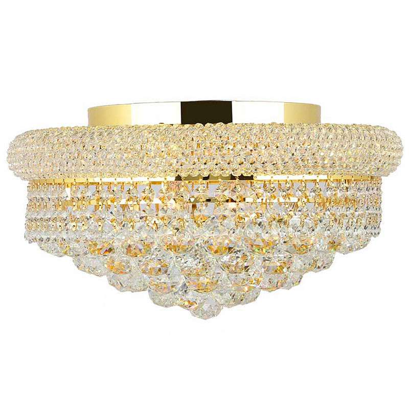 Empire Collection 8 Light Clear Crystal Flush Mount Ceiling Light, Yellow