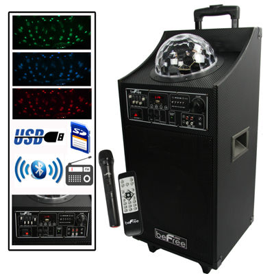 befree sound dual 12 inch subwoofer bluetooth portable party speaker