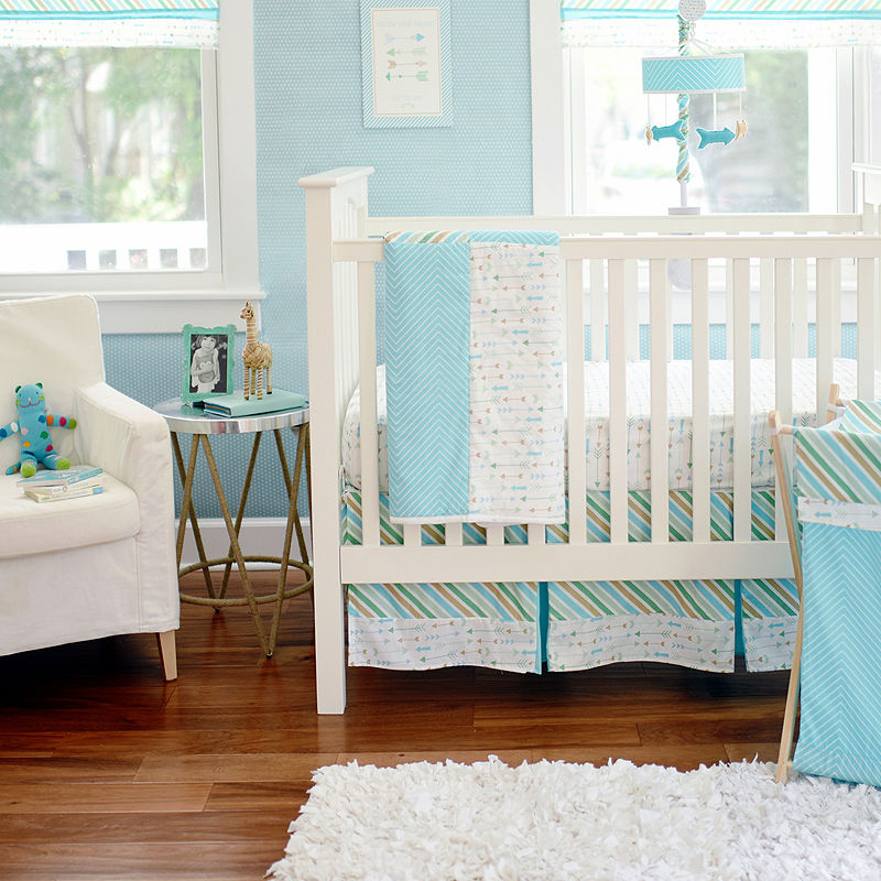 My Baby Sam Follow Your Arrow Aqua 3-Pc. Baby Bedding