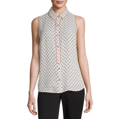 Liz Claiborne Ibiza Aves Womens Sleeveless Blouse