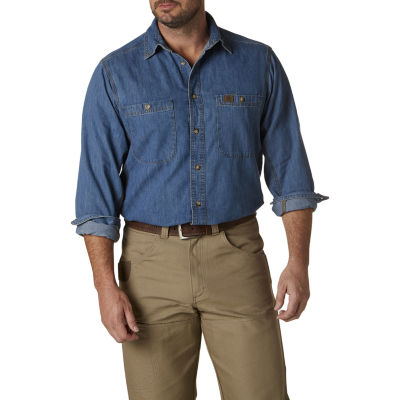 Aankoop Generaliseren Armoedig Men's Wrangler RIGGS Workwear Denim Button-Down Shirt |  wholesaledoorparts.com