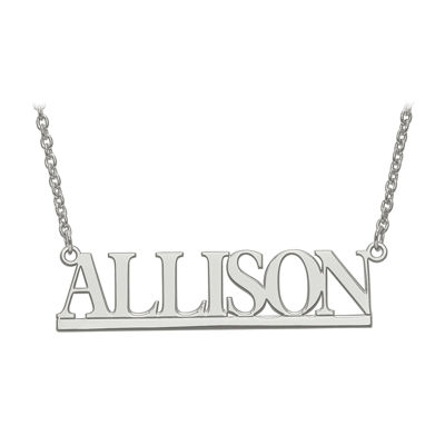 Personalized Sterling Silver 46x12mm Bamberg Font Name Necklace, Color White JCPenney