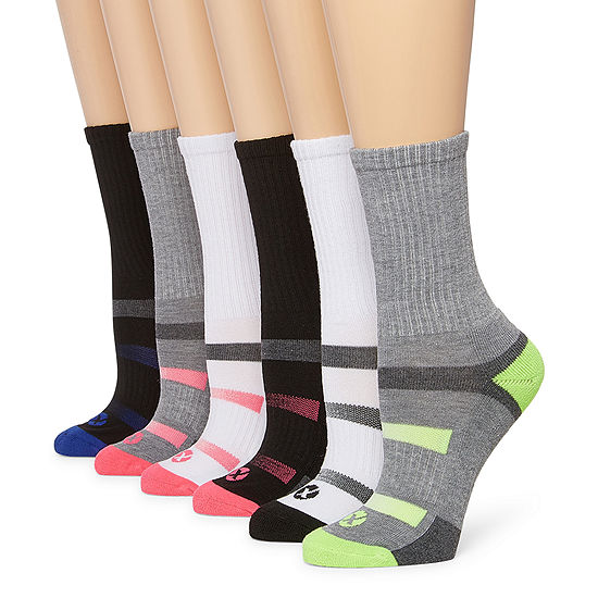Xersion 6 Pair Crew Socks Womens - JCPenney