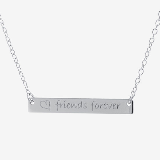 Silver Treasures Friends Forever Sterling Silver 16 Inch Cable Pendant Necklace