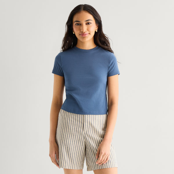 A.N.A Perfect Tee Womens Tall Crew Neck Short Sleeve T-Shirt