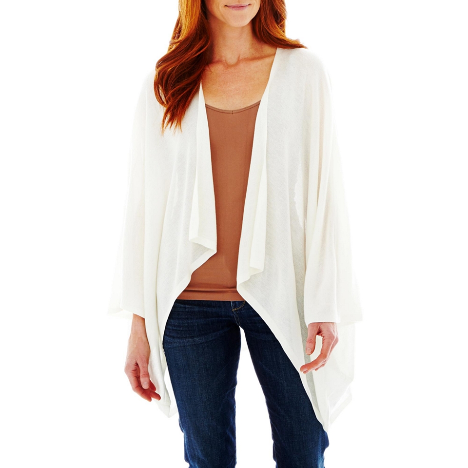 MIXIT Solid Knit Wrap, Ivory, Womens