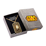Star Wars® Yellow IP Stainless Steel 3D C-3PO Dog Tag Pendant Necklace