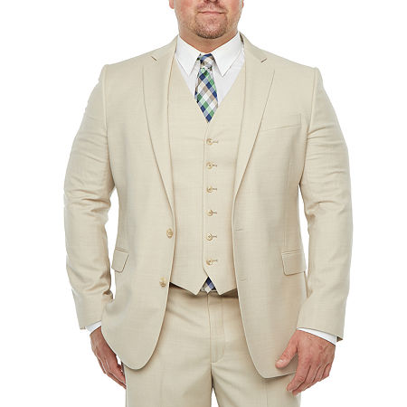 Mad Men Suits – Where to Buy 1950s & 1960s Men’s Suits Stafford Super Mens Stretch Classic Fit Suit Jacket-Big and Tall 52 Big Regular Beige $90.00 AT vintagedancer.com