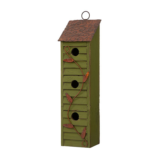 Glitzhome 18in Distressed Solid Wood Bird Houses