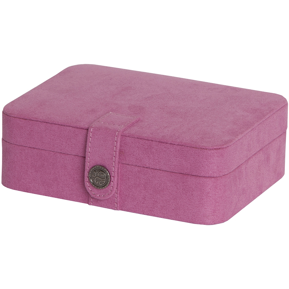 Mele & Co. Giana Pink Plush Fabric Jewelry Box w/ Lift Out Tray